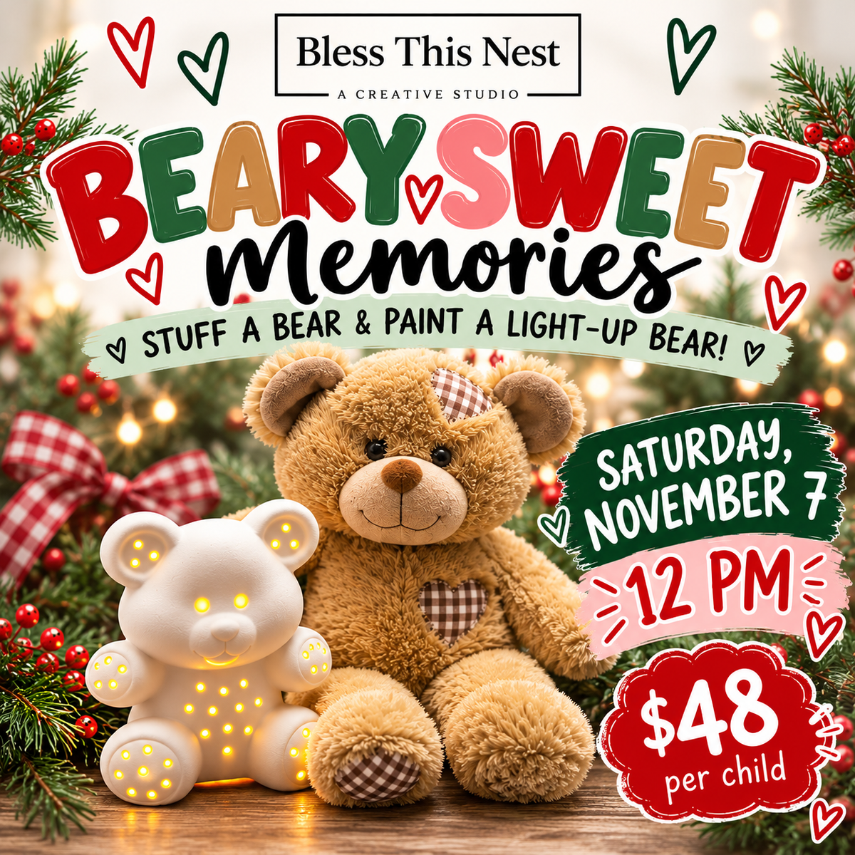 Beary Sweet Memories – Stuff-a-Bear &amp & Light-Up Ceramic Bear Workshop