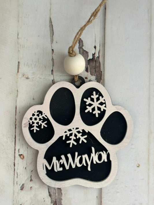 Personalized Paw Print Ornament