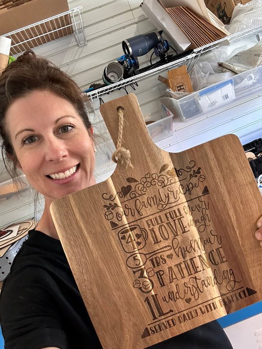 Our Family Recipe - Square Engraved Board