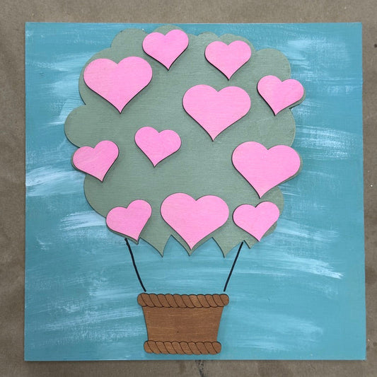 Hot Air Balloon with Hearts: Mini Maker Sign