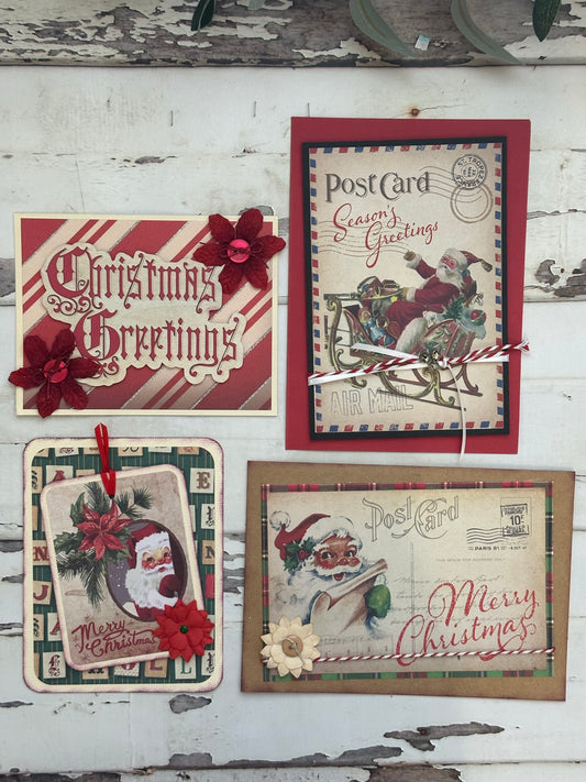 Vintage Themed Christmas Card Making Workshop - Set of 4