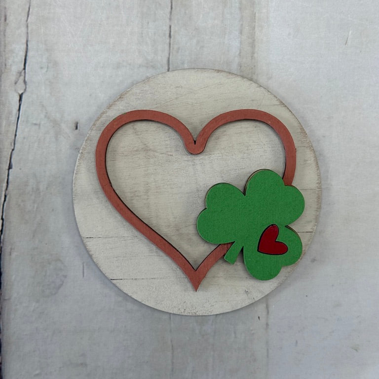 Interchangeable Gnome Center Insert - Heart/Shamrock