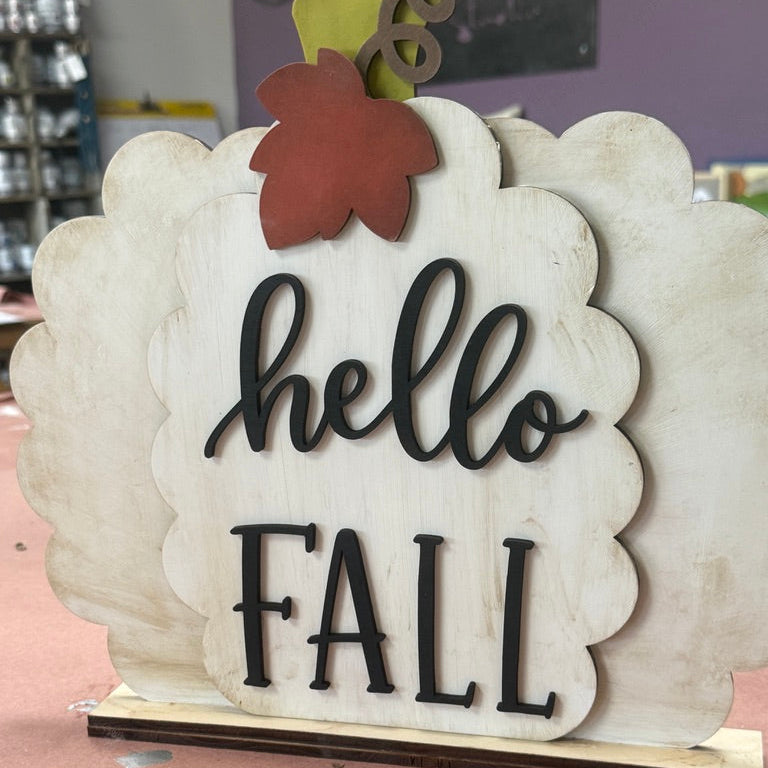Hello Fall Layered Pumpkin
