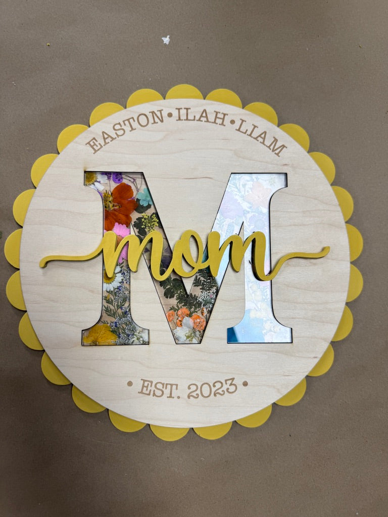 Pressed Flower Custom Sign