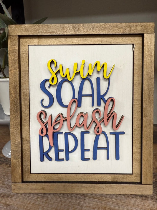 Swappable Insert -  Swim Soar Splash Repeat