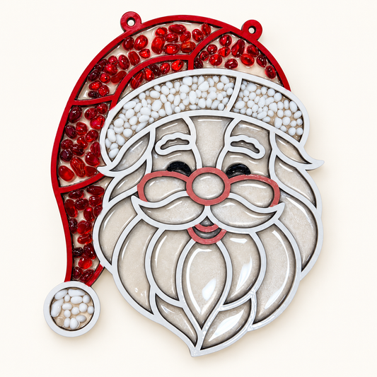 Faux Stained Glass - Santa