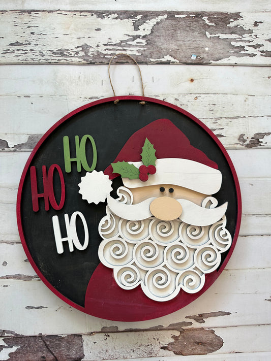 Reversible - Welcome Pumpkin / Ho Ho Ho Santa Door Hanger