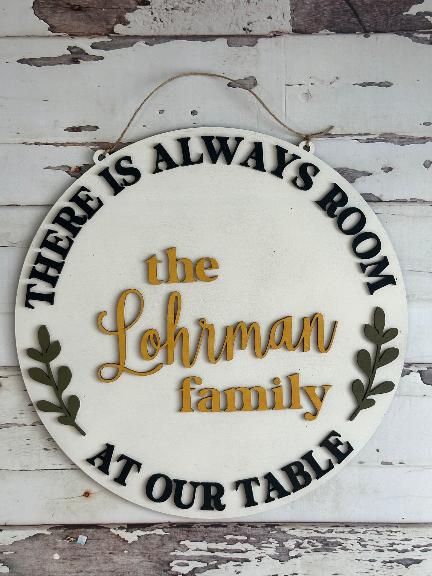 There is always room at our table - Personalized Door Hanger