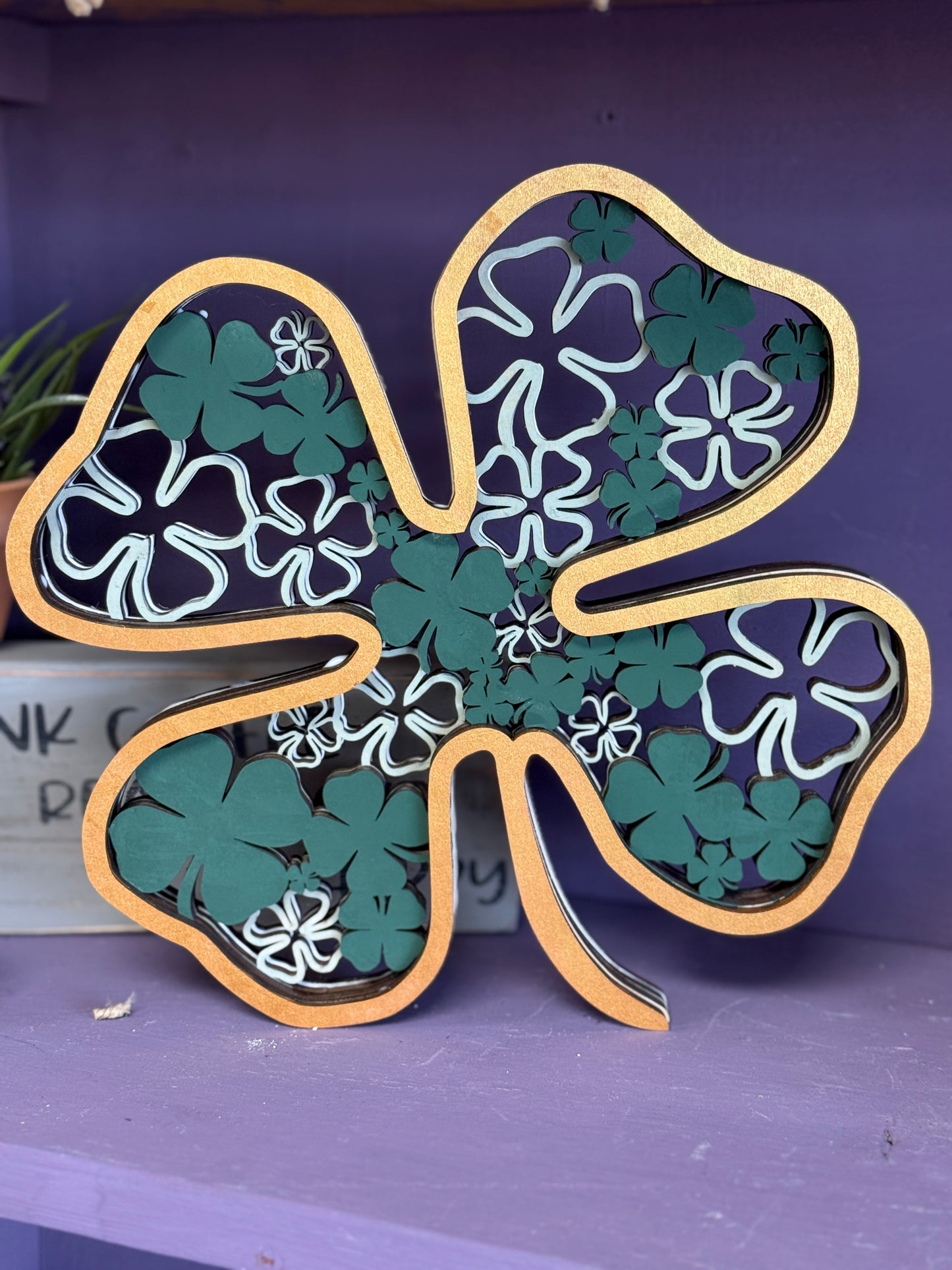 Shamrock-Layered Sign
