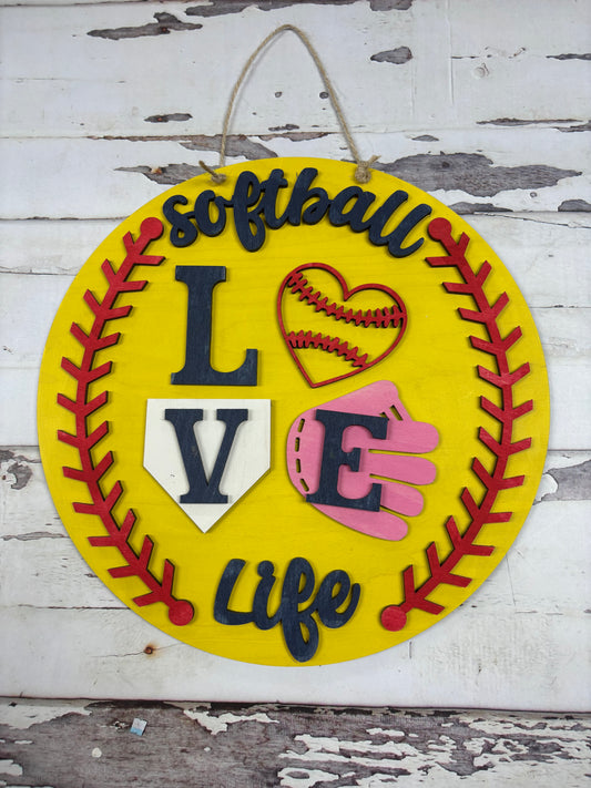Softball for Life- Youth Door Hanger