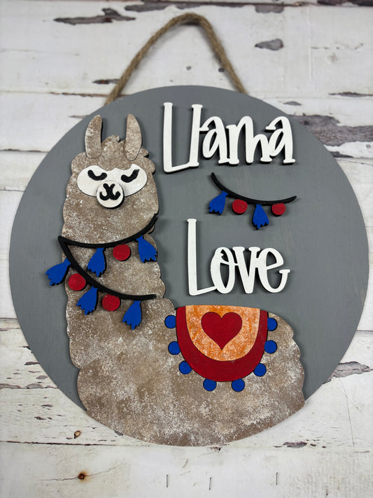 Llama Love Youth Door Hanger