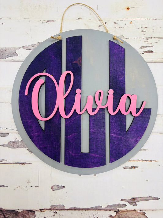 Personalized Monogram Youth Door Hanger
