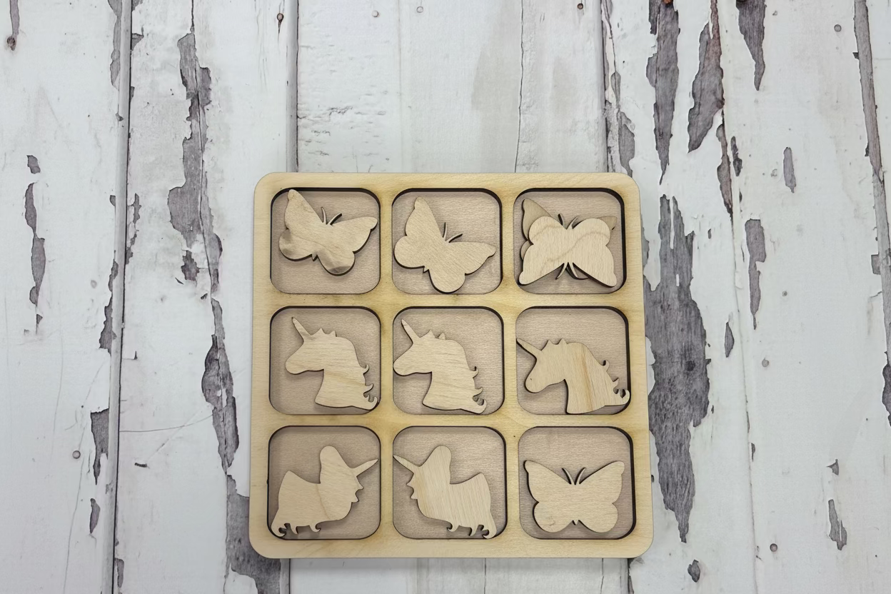 Tic Tac Toe - Unicorn and Butterflies