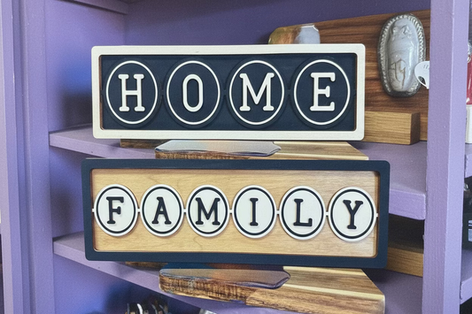 Chunky Shelf Sitter- Reversible Family/Home