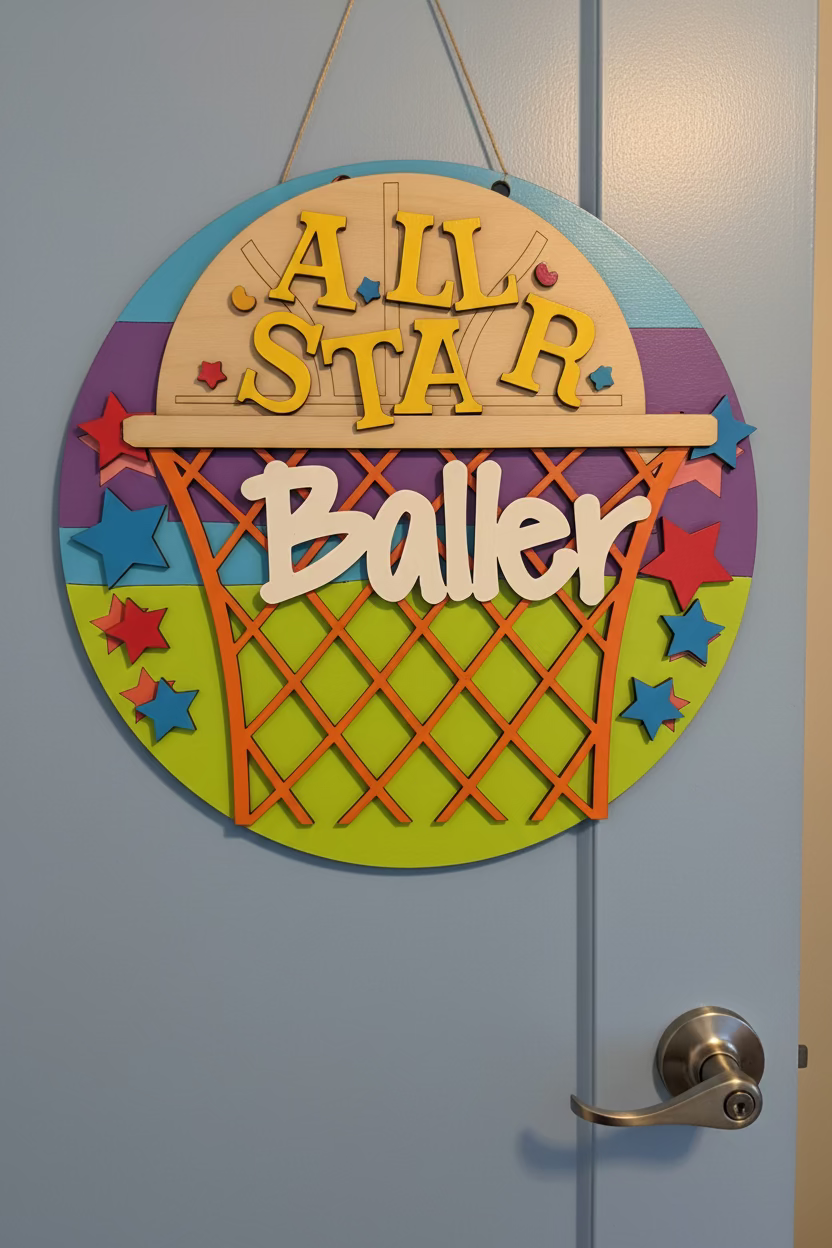 All Star Baller-Youth Door Sign
