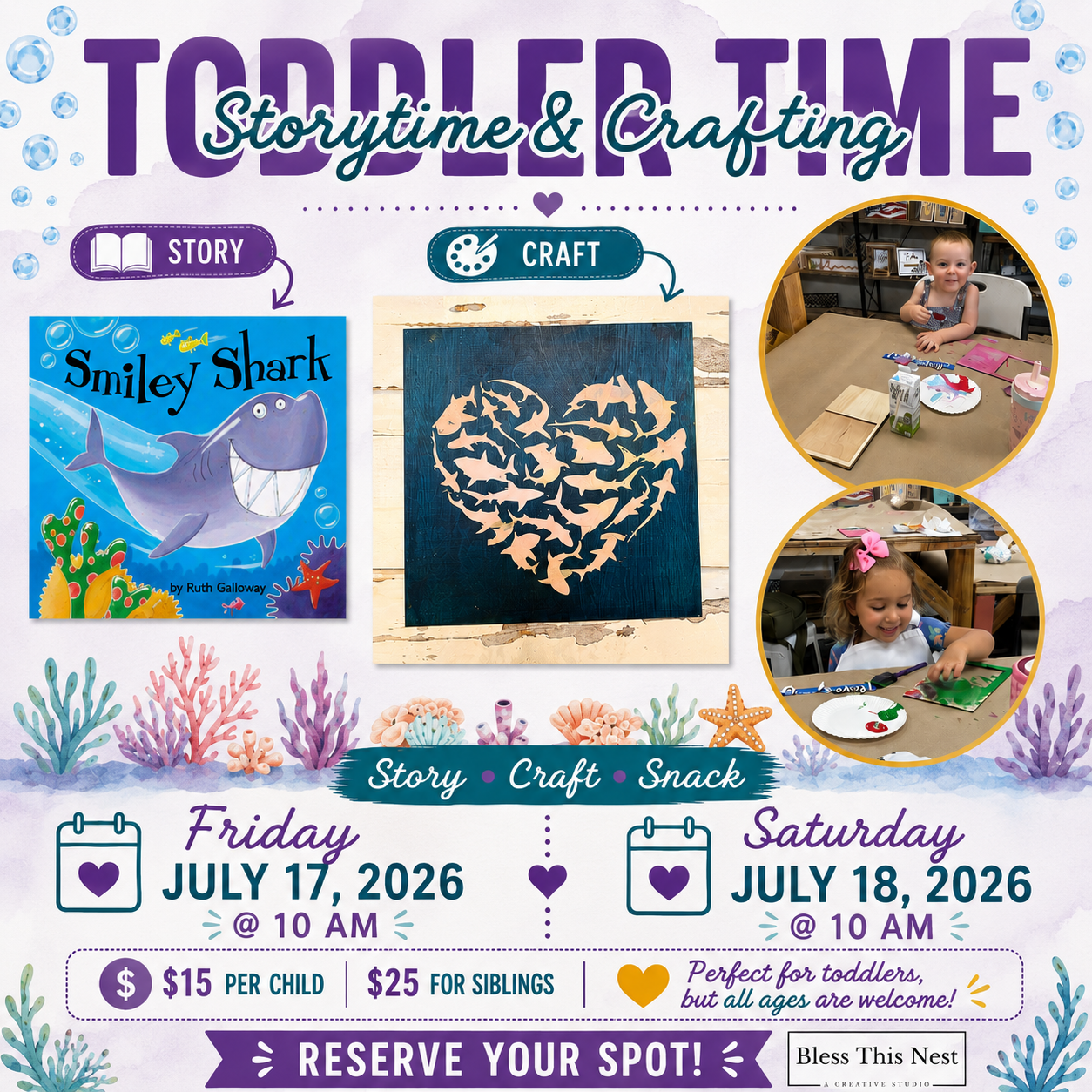 Toddler Time | Smiley Shark Story & Craft | Lake Havasu I 7/18