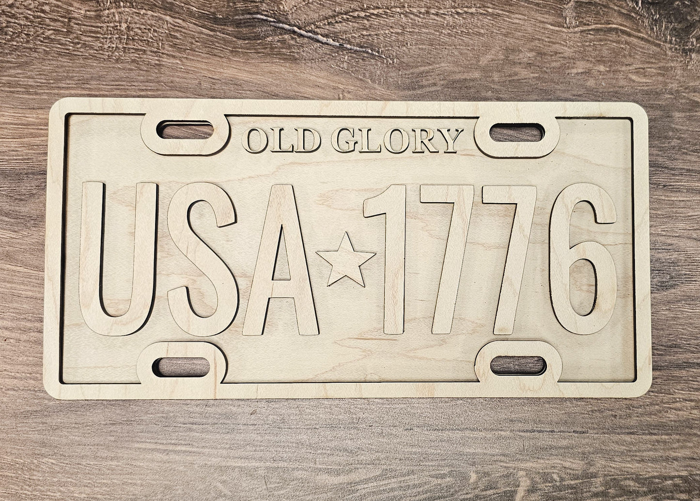 Old Glory USA 1776 Wooden Decorative Plate Sign