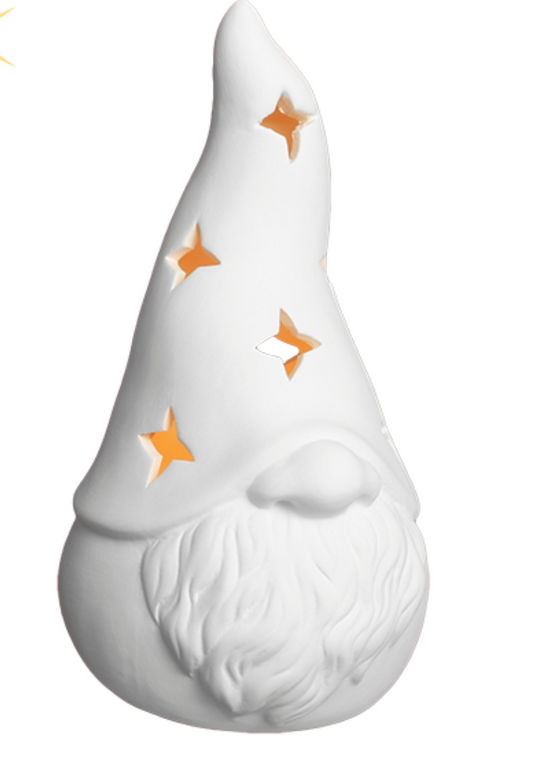 Lighted Gnome Ceramic