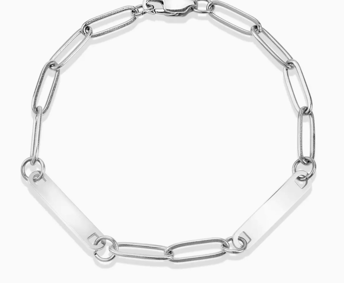 Custom Engraved PaperClip Bar Bracelet