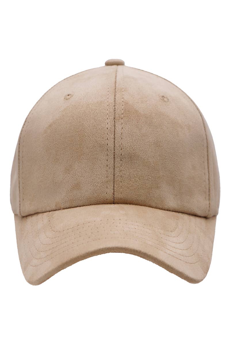 Premium Faux Suede Low Profile Strap Baseball Cap