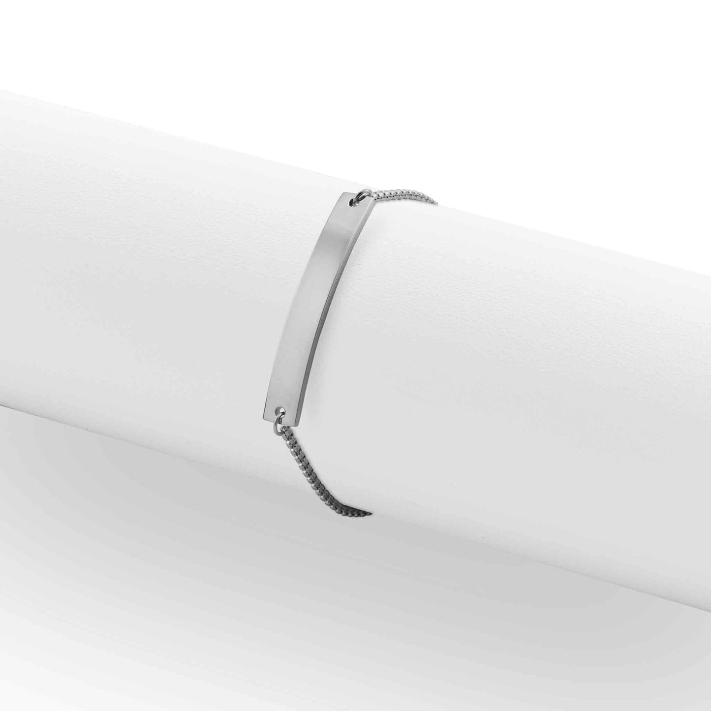 Adjustable Stainless Steel Curved Bar Bracelet