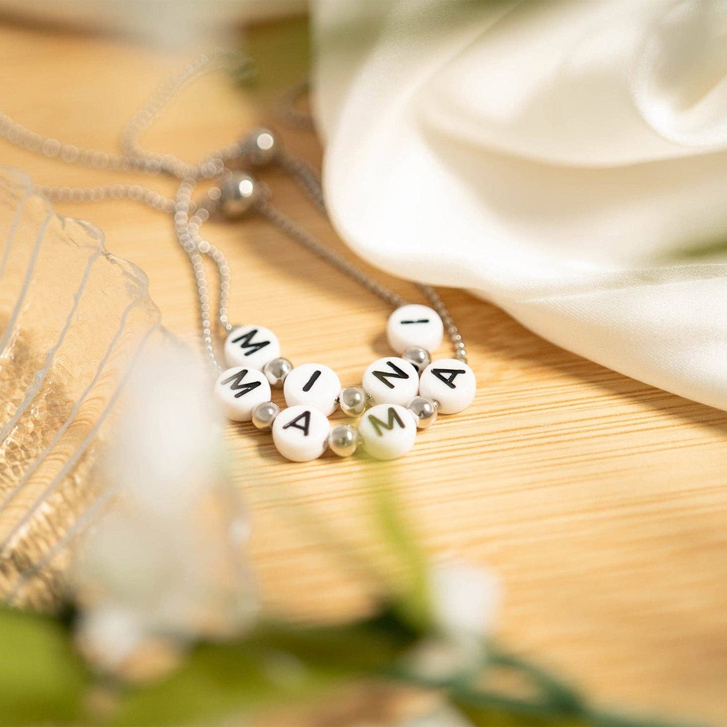 18K Gold PVD Stainless Steel "Mini" Beaded Charm Bracelet