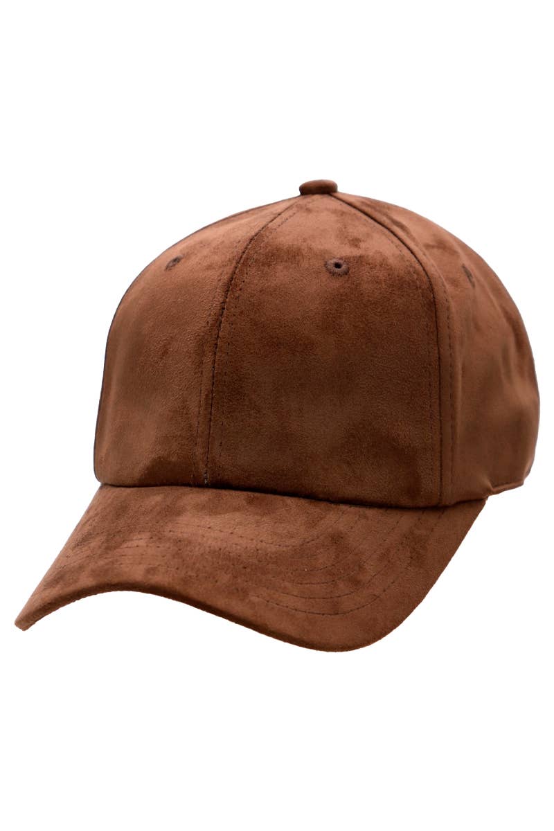 Premium Faux Suede Low Profile Strap Baseball Cap