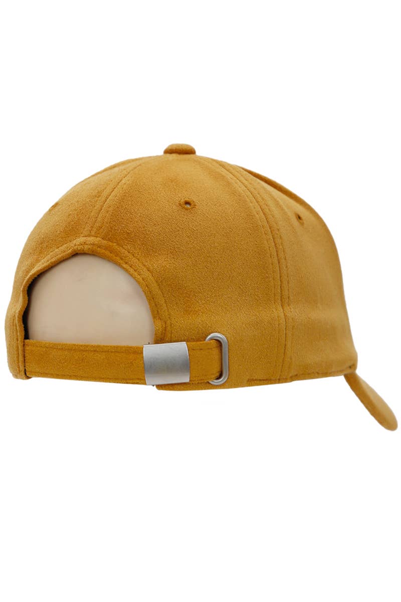 Premium Faux Suede Low Profile Strap Baseball Cap