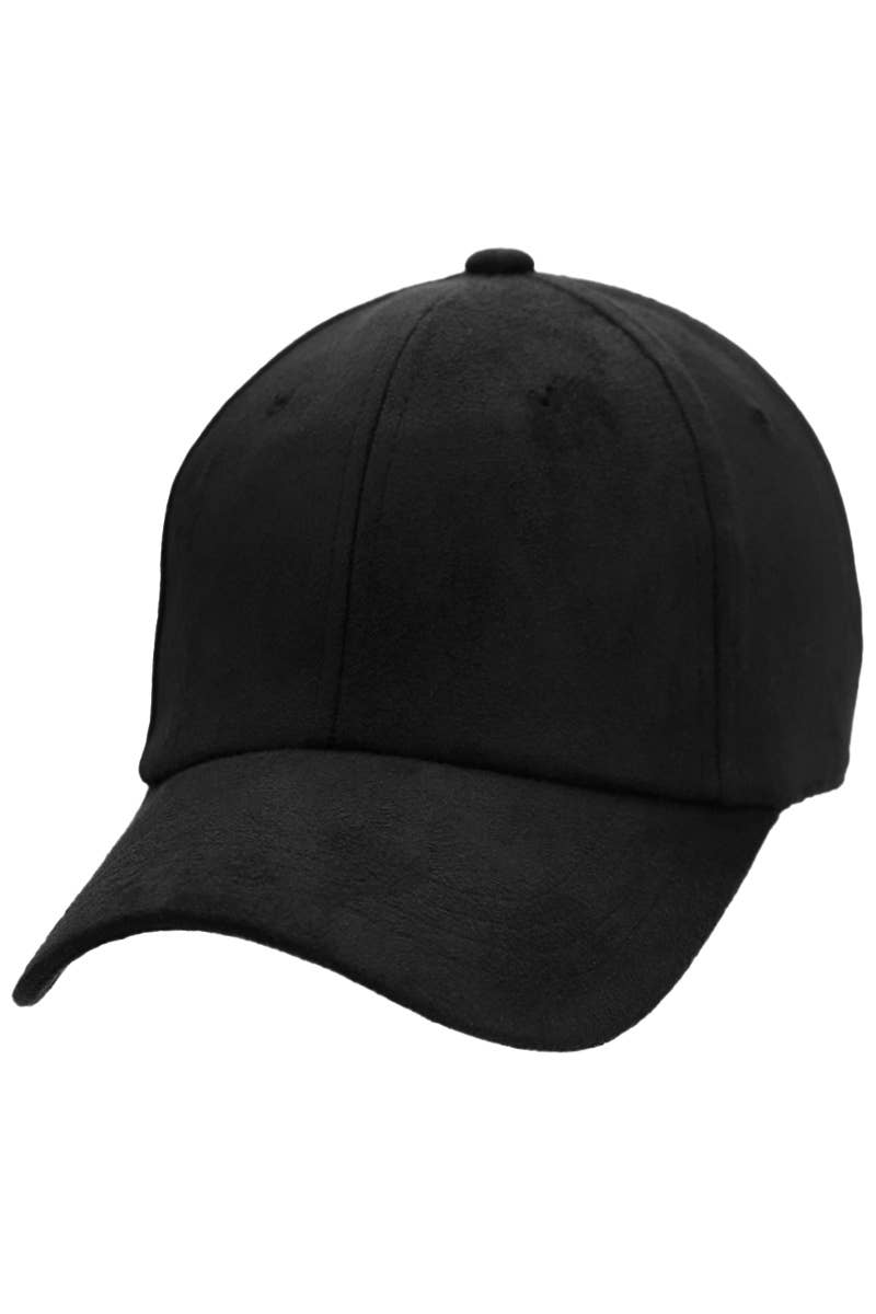 Premium Faux Suede Low Profile Strap Baseball Cap