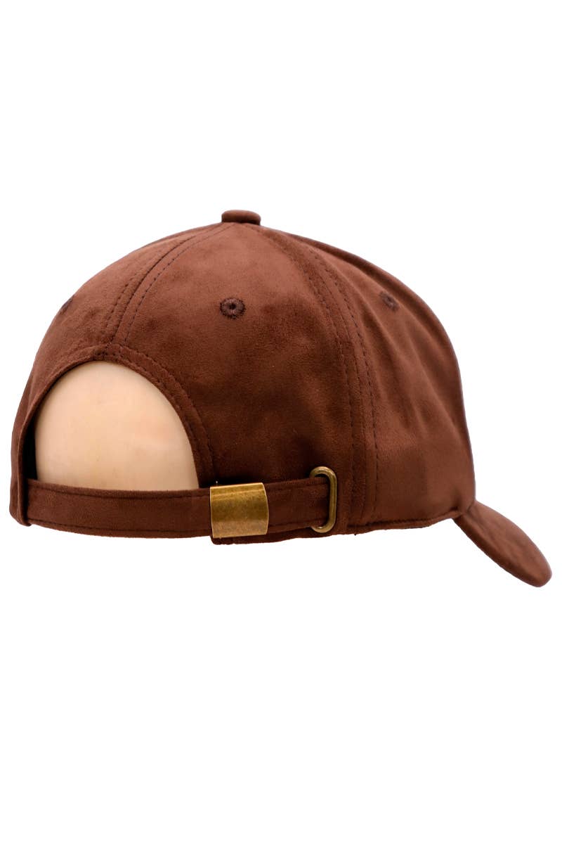 Premium Faux Suede Low Profile Strap Baseball Cap