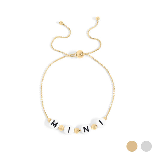 18K Gold PVD Stainless Steel "Mini" Beaded Charm Bracelet