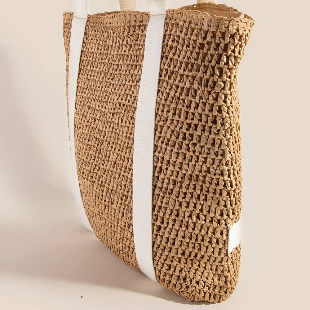 Straw Braided Hat Carrier Tote Bag