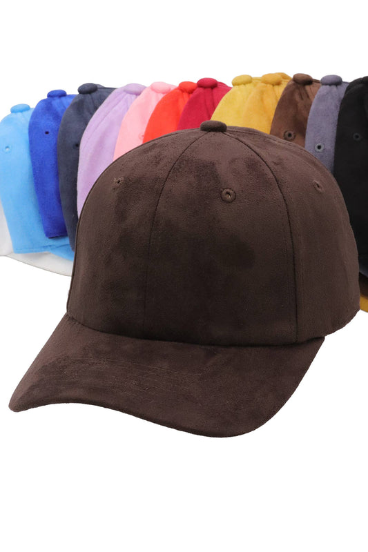 Premium Vegan Suede Strap-back Baseball Cap: MUSTARD / ONE SIZE