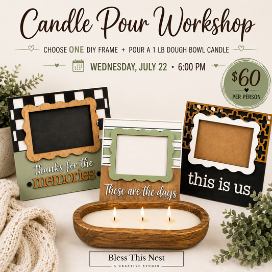 Candle Pouring Workshop + DIY Photo Frame - 7/22