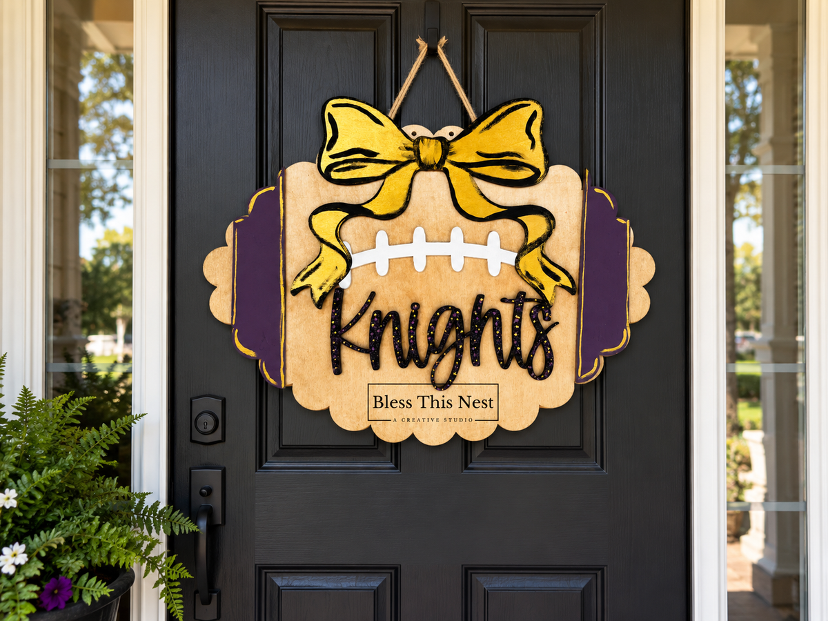 Scalloped Football Door Hanger