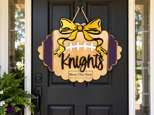 Scalloped Football Door Hanger