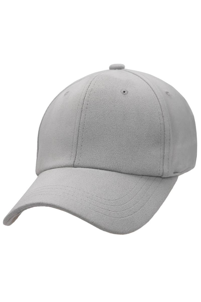 Premium Faux Suede Low Profile Strap Baseball Cap