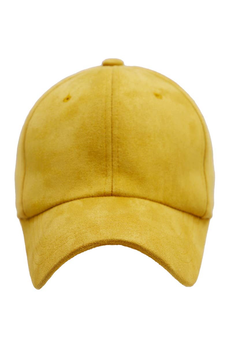 Premium Faux Suede Low Profile Strap Baseball Cap