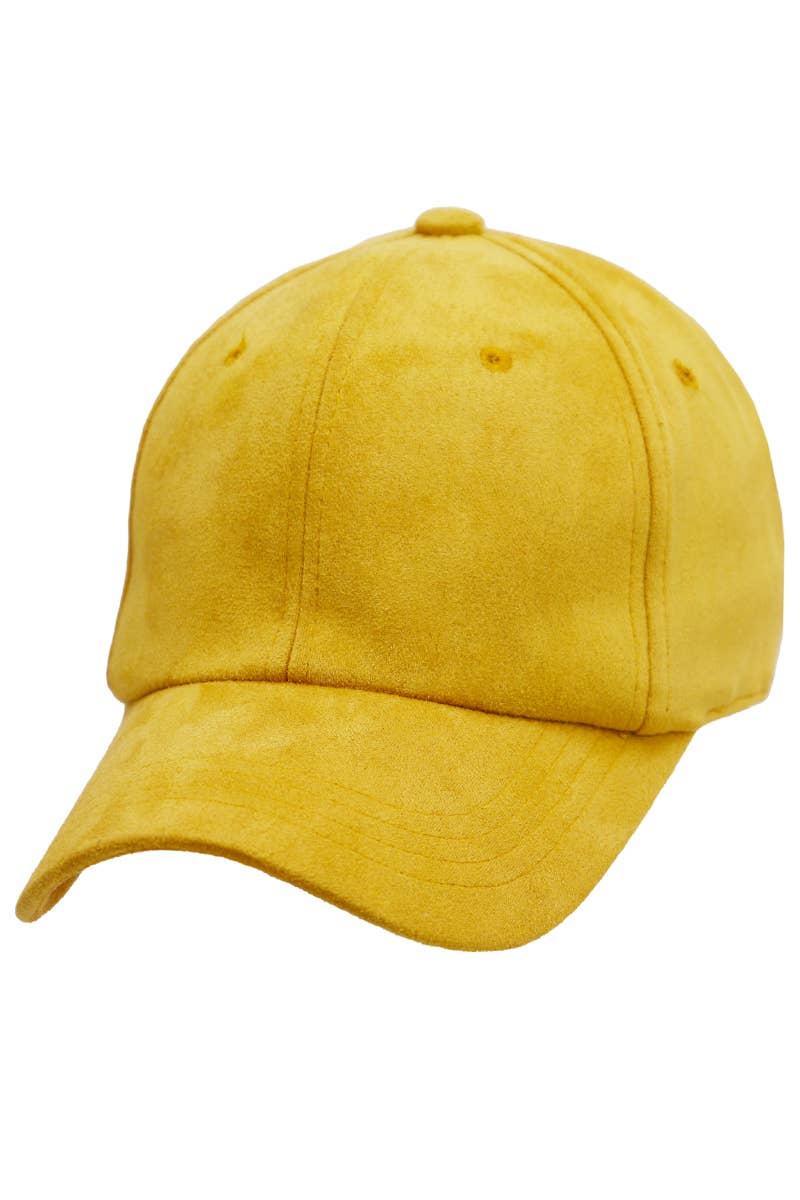 Premium Faux Suede Low Profile Strap Baseball Cap