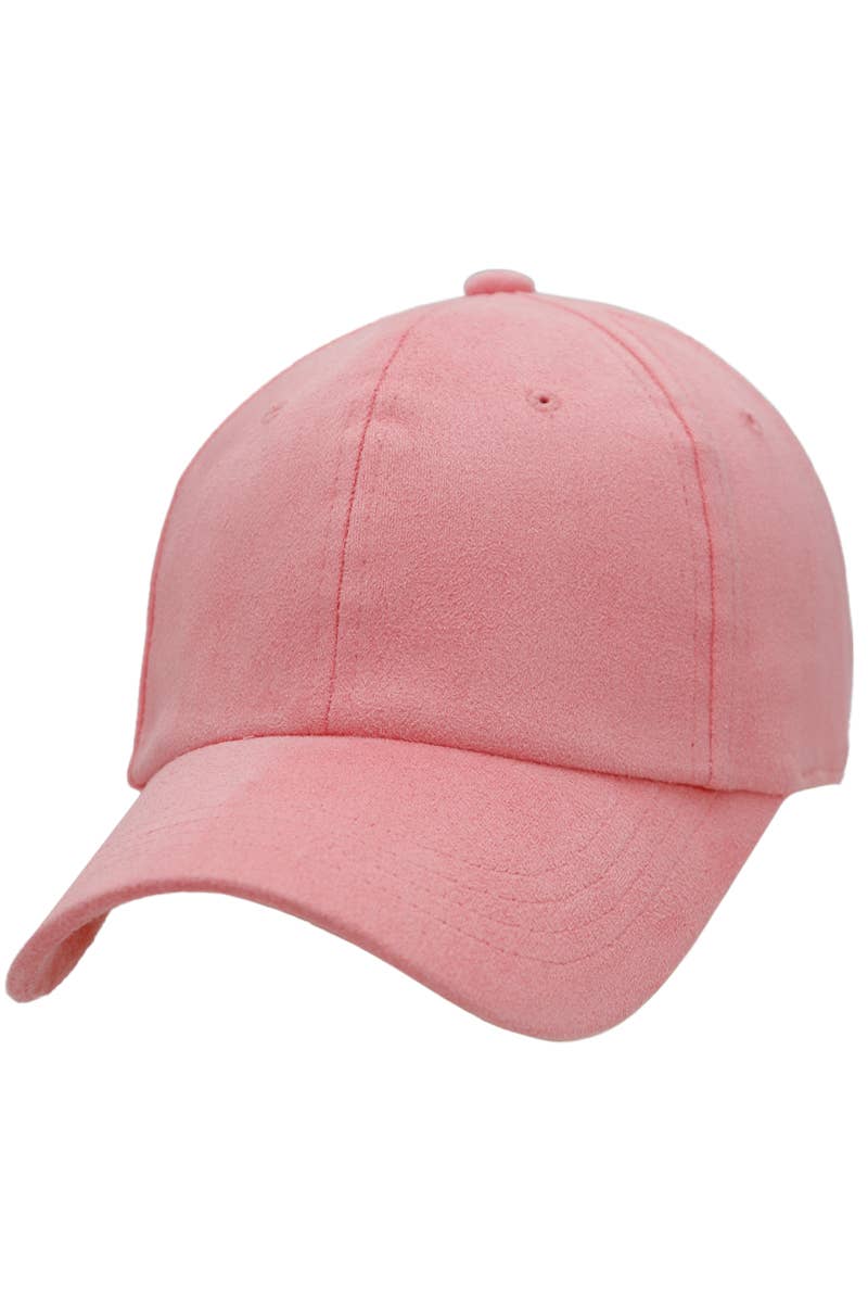 Premium Faux Suede Low Profile Strap Baseball Cap