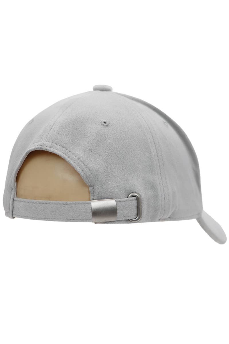 Premium Faux Suede Low Profile Strap Baseball Cap