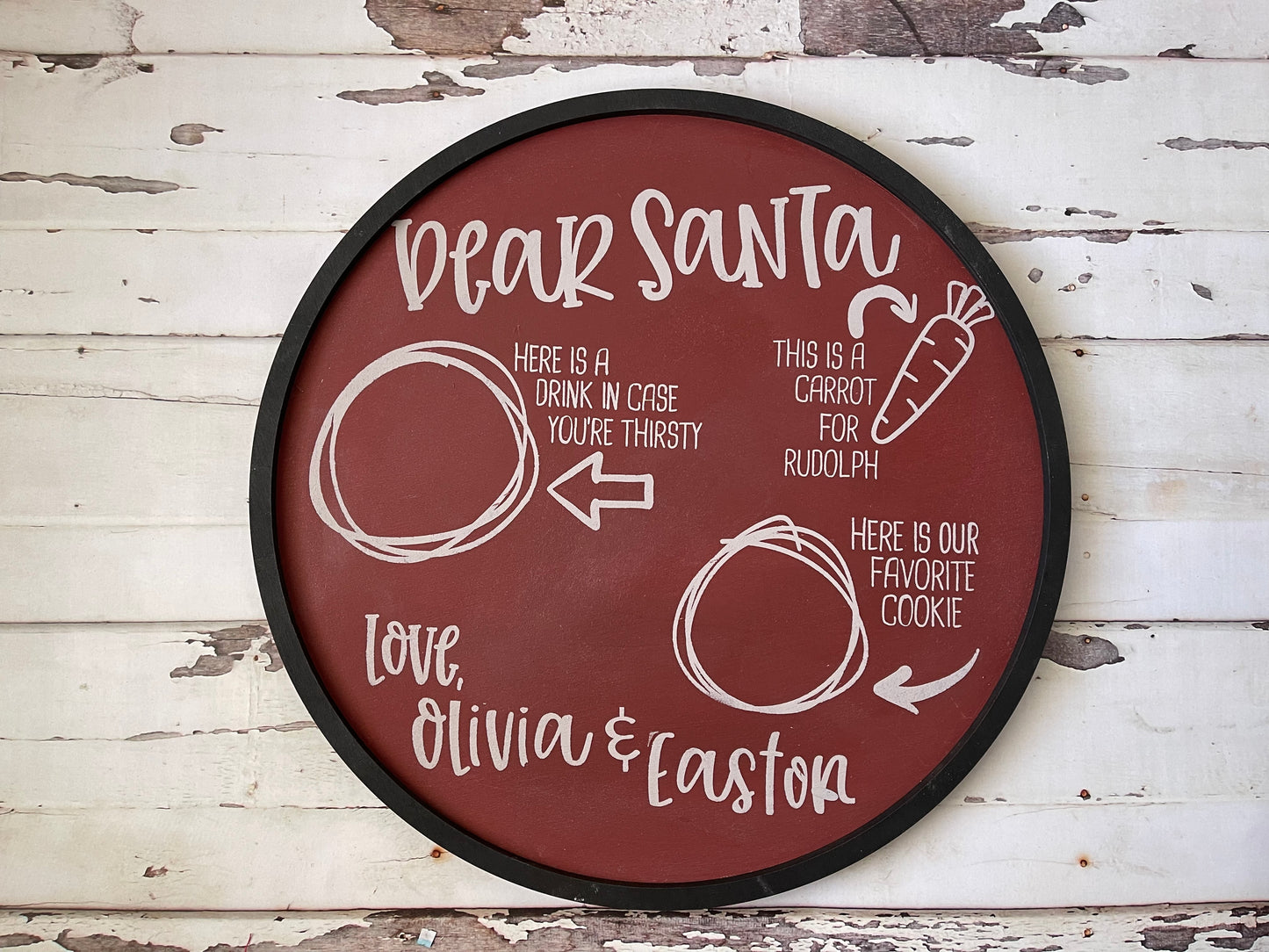 Round Dear Santa Tray