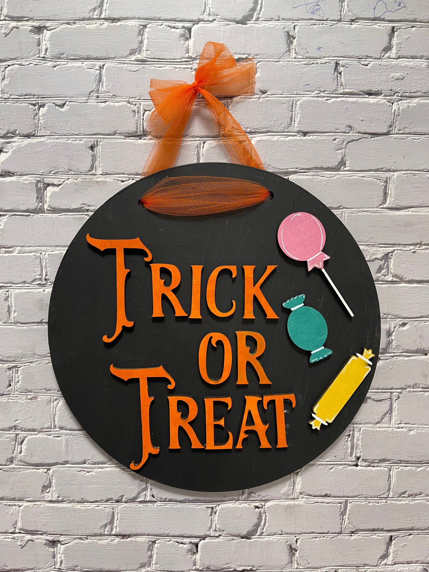 Reversible Trick or Treat/Out of Candy Sign