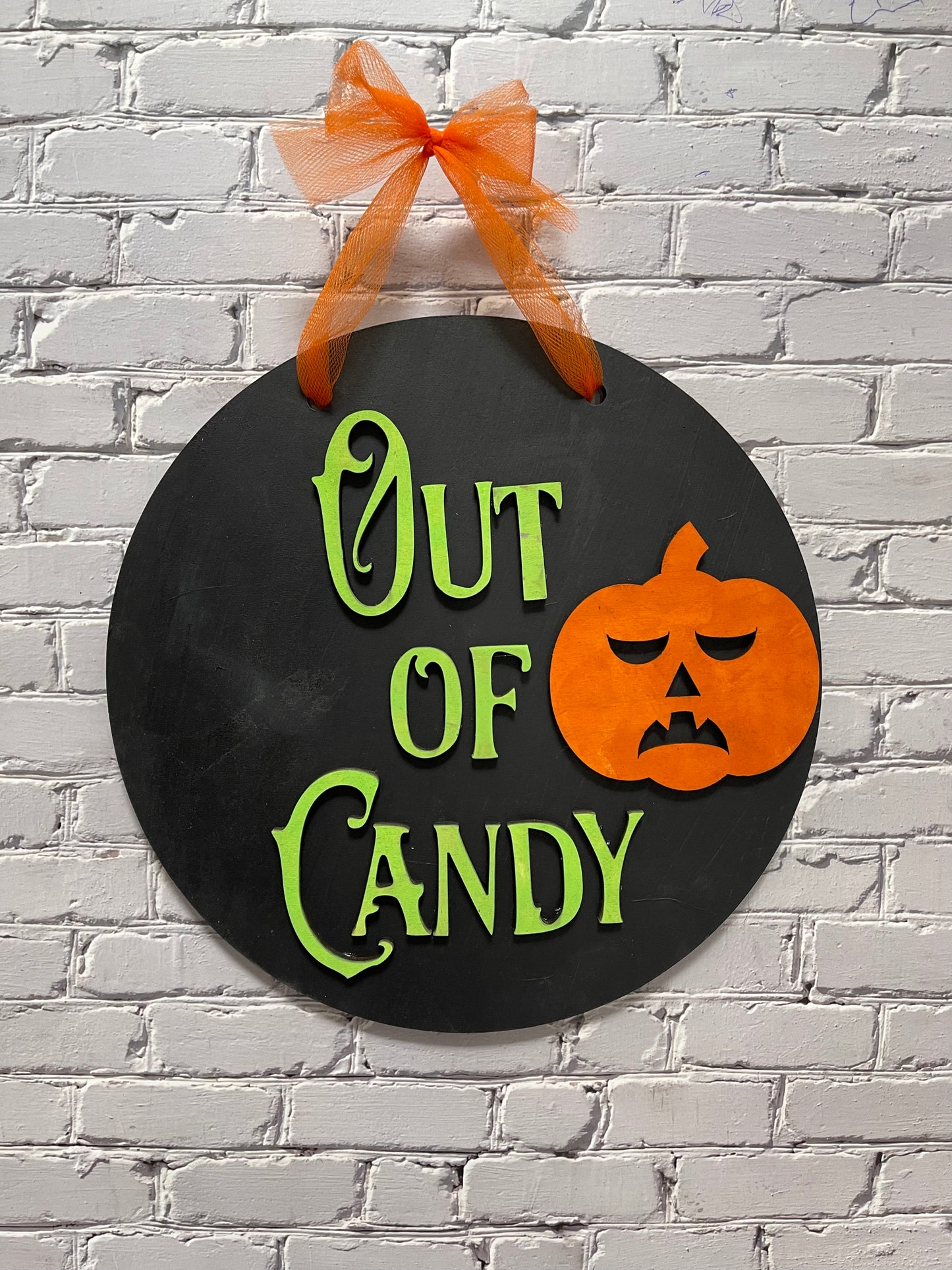 Reversible Trick or Treat/Out of Candy Sign