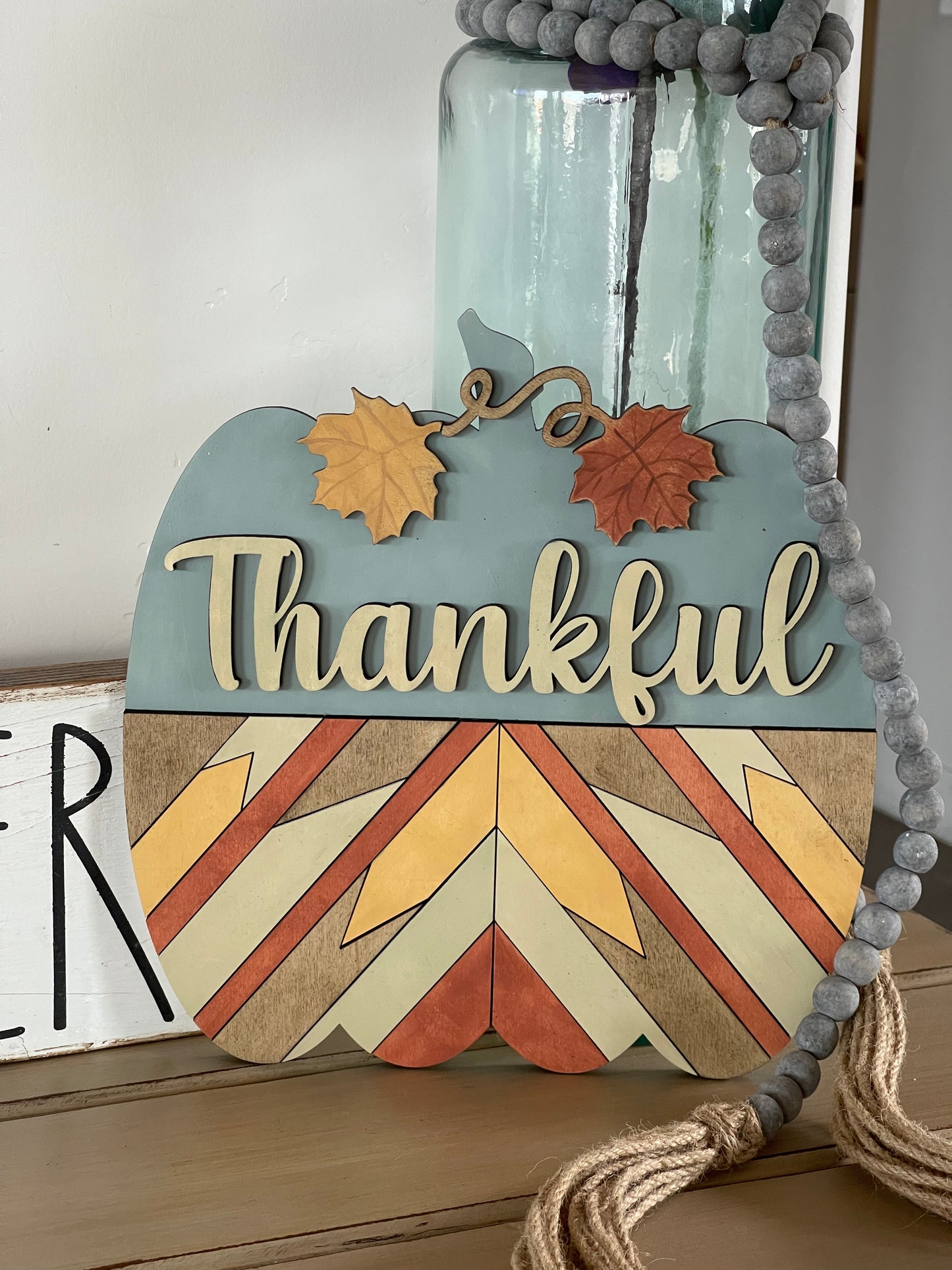 Thankful Barn Quilt Pumpkin