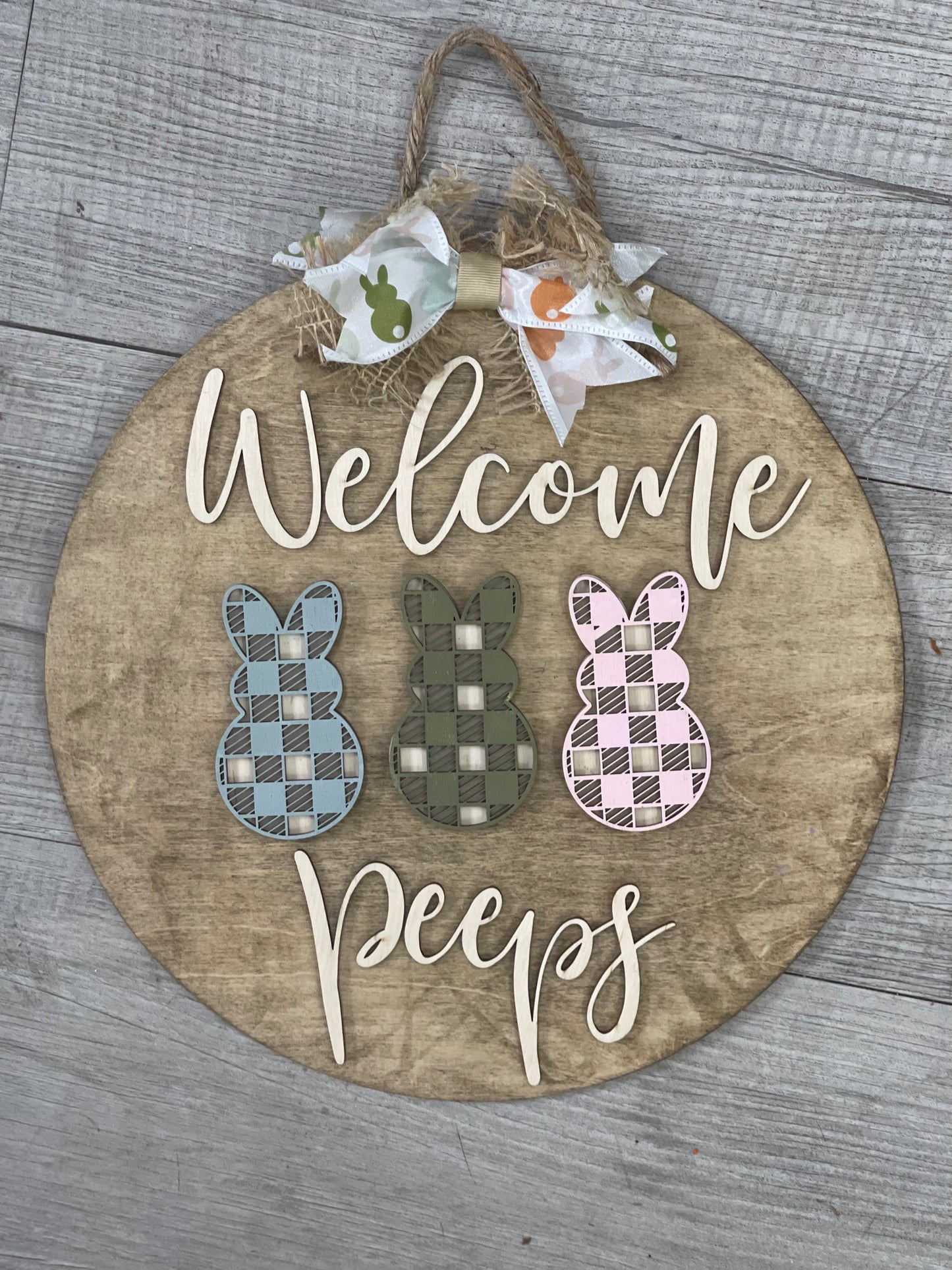 Welcome Peeps Round Sign