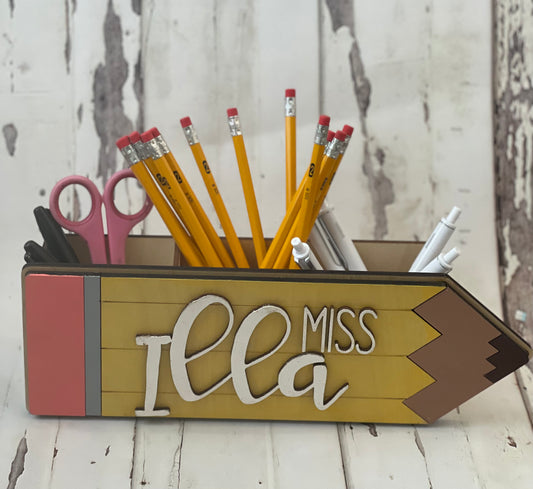 Personalize Teacher Pencil/Pen Holder