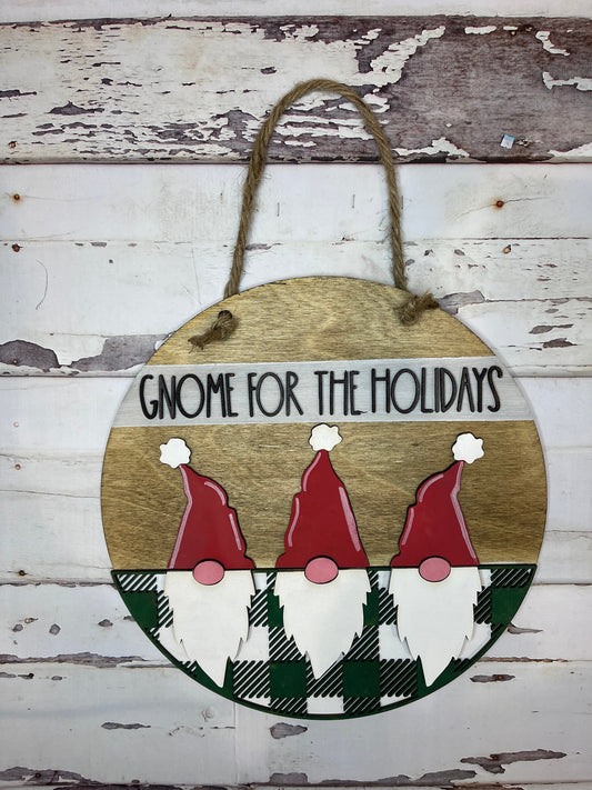 Gnome for the Holidays Door Hanger