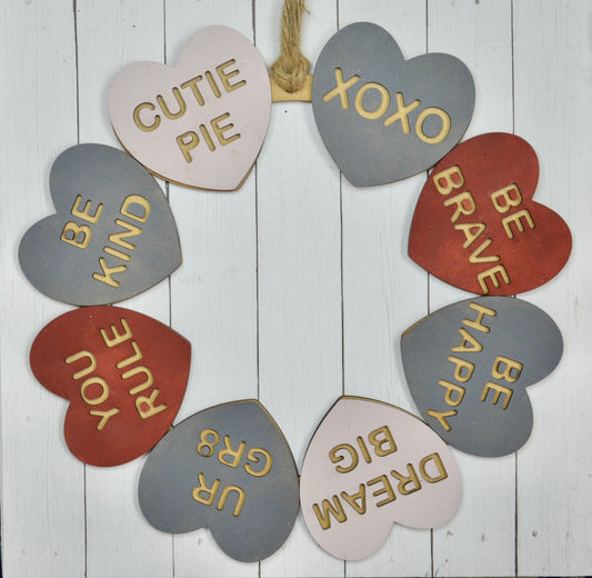 Valentines 3D Heart Wreath