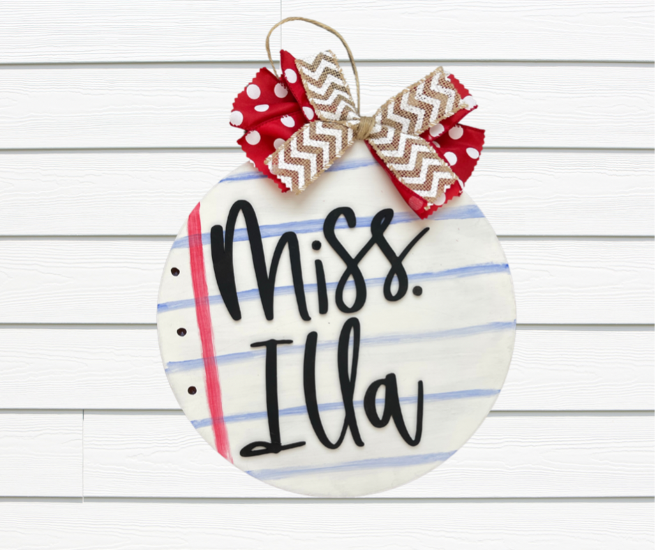 Round Notebook Personalized Sign